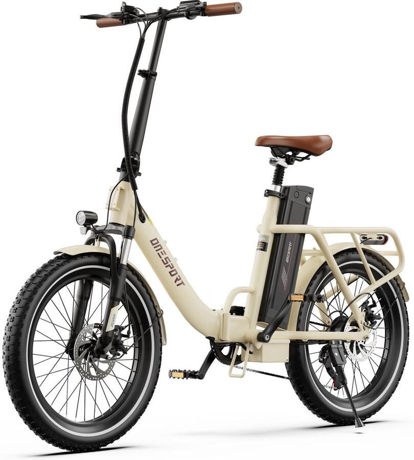 OneSport OT16Pro Elektrische Fiets–Opvouwbaar–48V 18Ah Accu–Actieradius tot 90 km–Aluminium Lage Instap–20×3.0 Inch Fatbike –APP –Bluetooth Verbinding – Stads E-bike – LCD Elektrische Vouwfietsen – Wit