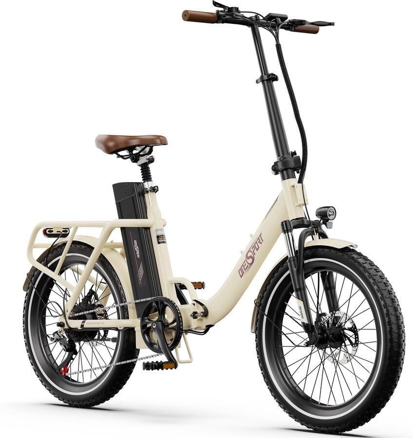 OneSport Vouwbare Elektrische Fiets – Max. 90 km Bereik – 816Wh Accu – 20” Banden – Shi o 7 Speed – Schijfrem – Wit