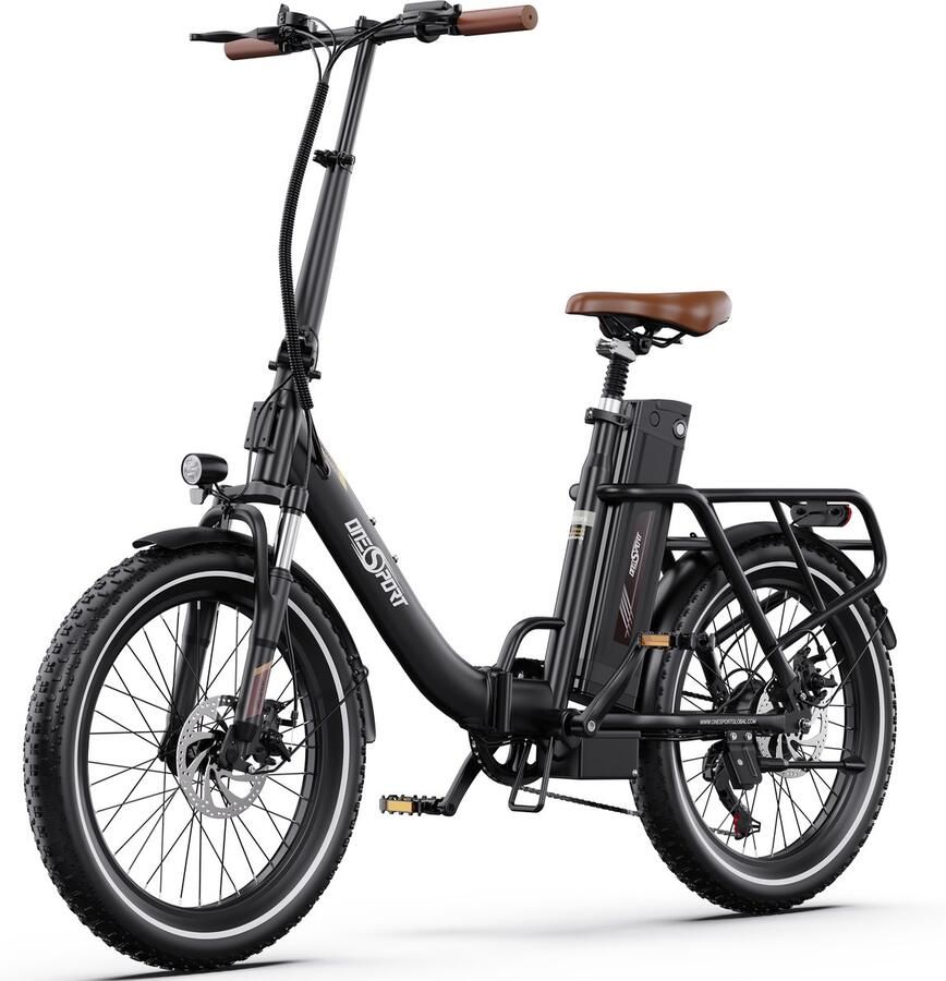 OneSport Vouwbare Elektrische Fiets – Max. 90 km Bereik – 816Wh Accu – 20” Banden – Shi o 7 Speed – Schijfrem – Zwart