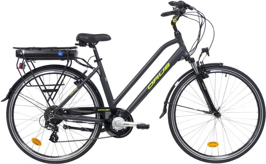 Orus Randonnee elektrische fiets 13 Ah dames 48 cm grijs