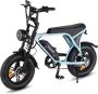 OUXI C80 Mini Elektrische Fatbike Ingebouwd Alarmsysteem Gratis Voetsteuntjes 16 Inch 250W Motor 7 Versnellingen 50 km Actieradius Mechanische Schijfrem Lichtblauw In Doos - Thumbnail 2