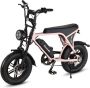 OUXI C80 Mini Elektrische Fatbike Ingebouwd Alarmsysteem Gratis Voetsteuntjes 16 Inch 250W Motor 7 Versnellingen 50 km Actieradius Mechanische Schijfrem Roze - Thumbnail 2