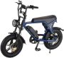 OUXI C80 Mini Elektrische Fatbike Ingebouwd Alarmsysteem Gratis Voetsteuntjes 16 Inch 250W Motor 7 Versnellingen 50 km Actieradius Mechanische Schijfrem Donkerblauw - Thumbnail 1