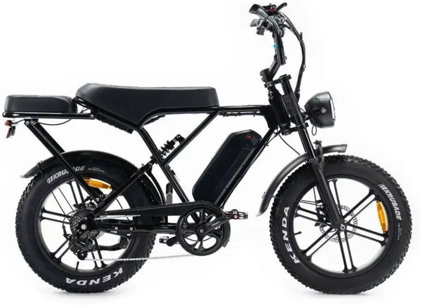 OUXI C90 Elektrische Fatbike Inclusief Voetsteuntjes Inclusief Voorrekje Ingebouwd Alarmsystseem NFC-chip 20 Inch 250W Motor 7 Versnellingen 60 km Actieradius Hydraulische Schijfrem Zwart