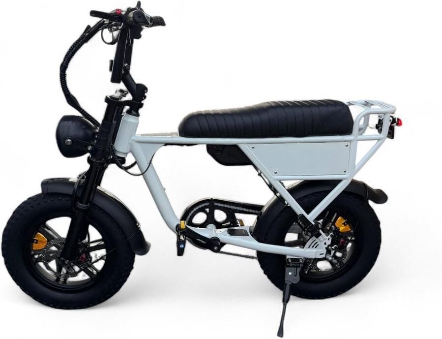 OUXI C63 Mini Fatbike Kinderfatbike Wit 16x4 inch Accu 36V (10.5Ah) 250W Motor Shi o 7 Versnellingen Hydraulische Rem