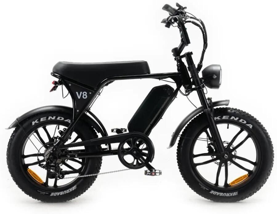 OUXI C80 Elektrische Fatbike Inclusief Voetsteuntjes Inclusief Achterzitje Ingebouwd Alarmsystseem NFC-chip 20 Inch 250W Motor 7 Versnellingen 60 km Actieradius Hydraulische Schijfrem Zwart