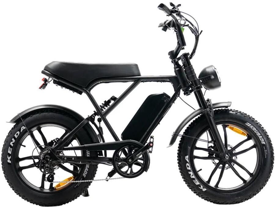 OUXI H9.3 Elektrische Fatbike Ingebouwd Alarmsystseem Inclusief Voorrekje Inclusief Telefoontasje 20 Inch 250W Motor 7 Versnellingen 60 km Actieradius Hydraulische Schijfrem Zwart