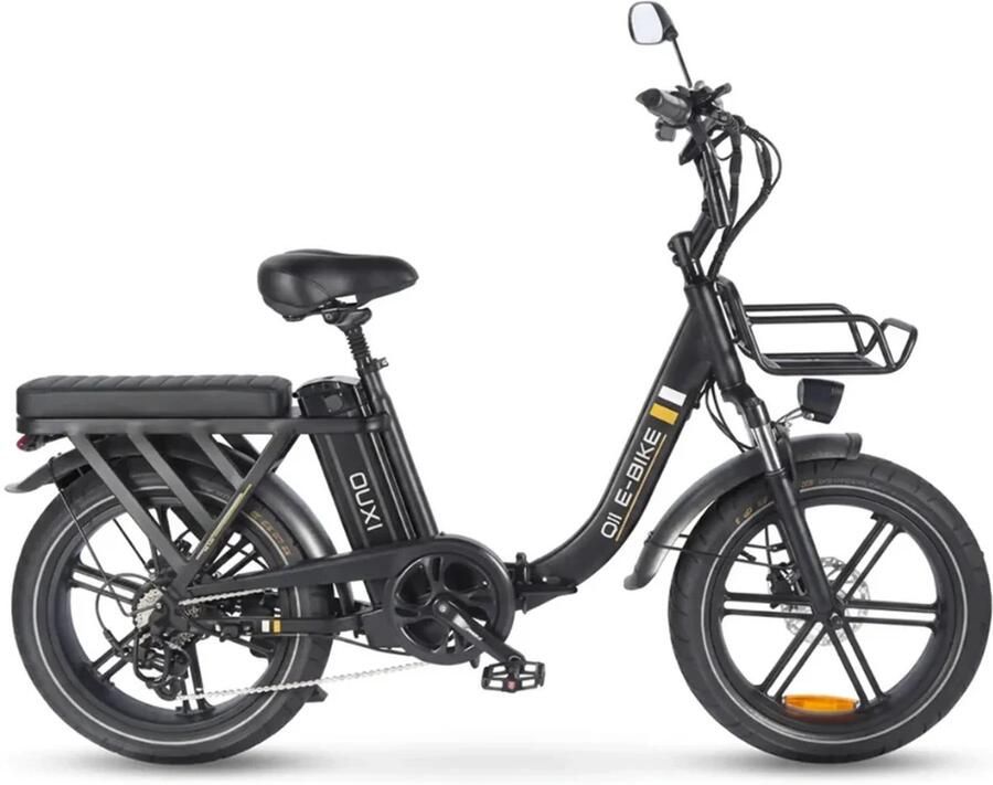 OUXI Q11 Elektrische Vouwfiets- Fatbike 20 Inch 250W Motor 7 Versnellingen 50 km Actieradius Hydraulische Schijfrem Zwart