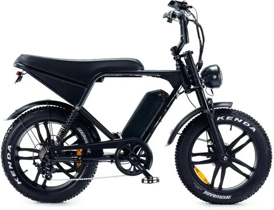 OUXI V8 Pro Elektrische Fatbike Dubbele Achtervering Ingebouwd Alarmsystseem 20 Inch 250W Motor 7 Versnellingen 60 km Actieradius Hydraulische Schijfrem Zwart