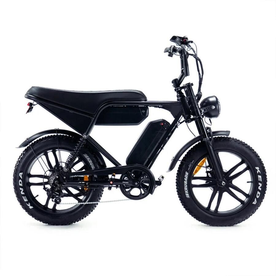 OUXI V8 Pro Max Elektrische Fatbike Dubbele Achtervering Ingebouwd Alarmsystseem 20 Inch 250W Motor 7 Versnellingen 120 km Actieradius Hydraulische Schijfrem Zwart