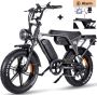 Fatbikeskopen.nl Ouxi V8+ Model Zwart Dubelle Accu Elektrische Fatbikes Elektrische Fiets E Bike - Thumbnail 2