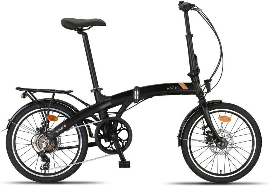 PACTO FOUR FOLDING BIKE BLACK 6v VOUWFIETS PLOOIFIETS ALUMINIUM FIETS SCHIJFREM DISC SHI O