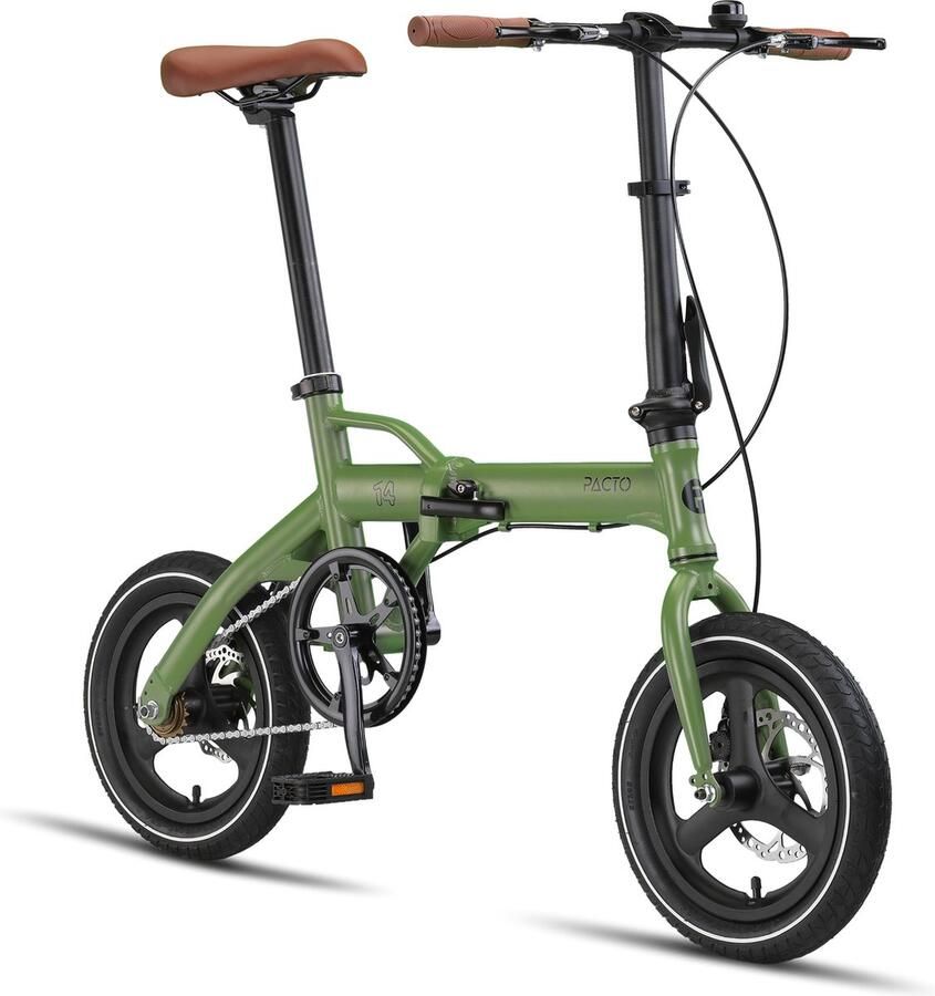 PACTO 14 Vouwfiets Army Green 14 inch single speed folding bike plooifiets compact