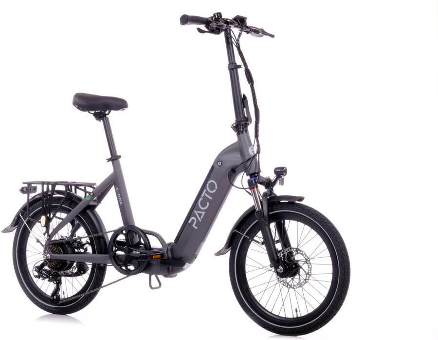 PACTO E-ONE elektrische vouwfiets lage instap Shi o 7 speed Schijfrem Grijs