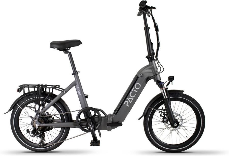 PACTO E-ONE elektrische vouwfiets lage instap Shi o 7 speed Schijfrem Grijs