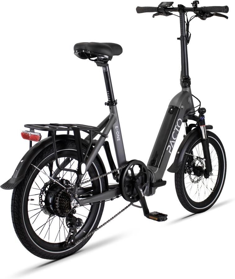 PACTO E-ONE elektrische vouwfiets lage instap Shi o 7 speed Schijfrem Grijs