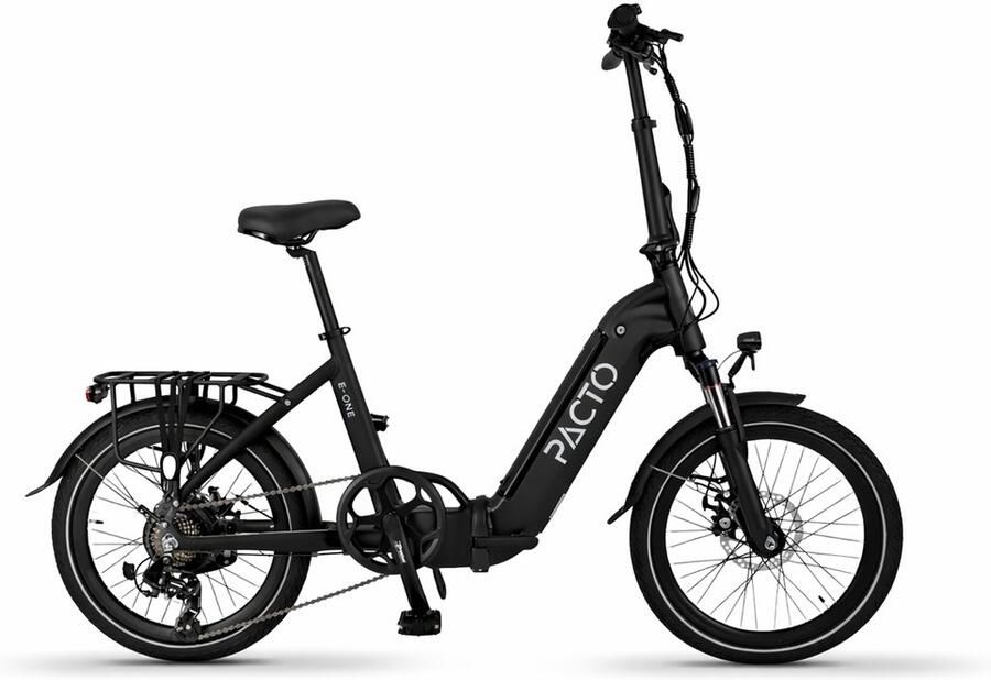PACTO E-ONE elektrische vouwfiets lage instap Shi o 7 speed Schijfrem Zwart