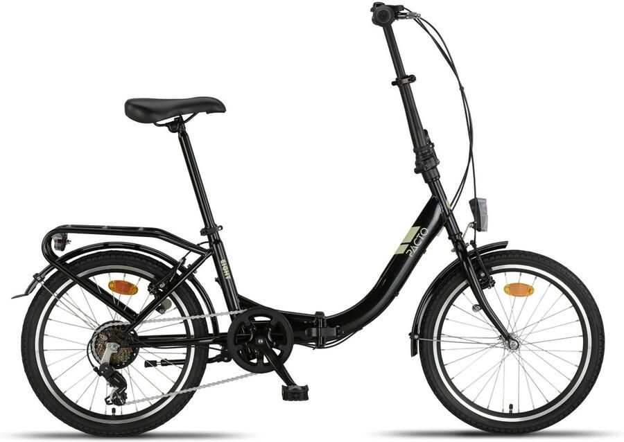 PACTO EIGHT FOLDING BIKE 6v ZWART VOUWFIETS PLOOIFIETS LAGE INSTAP FIETS SHIMANO 20 inch - Foto 3