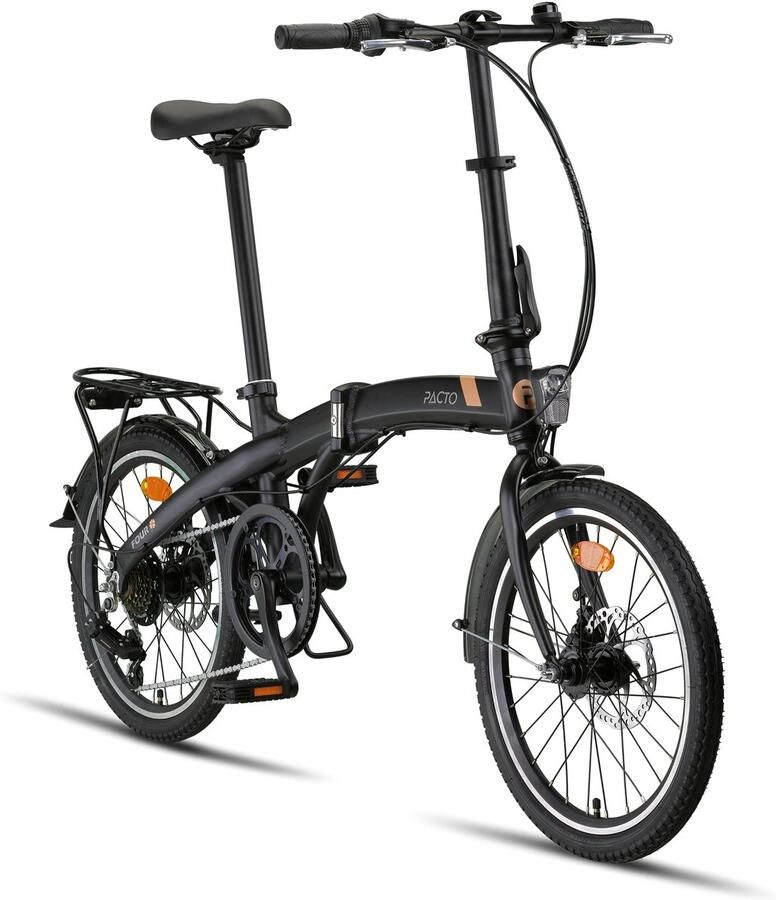 PACTO FOUR FOLDING BIKE BLACK 6v VOUWFIETS PLOOIFIETS ALUMINIUM FIETS SCHIJFREM DISC SHI O - Foto 2