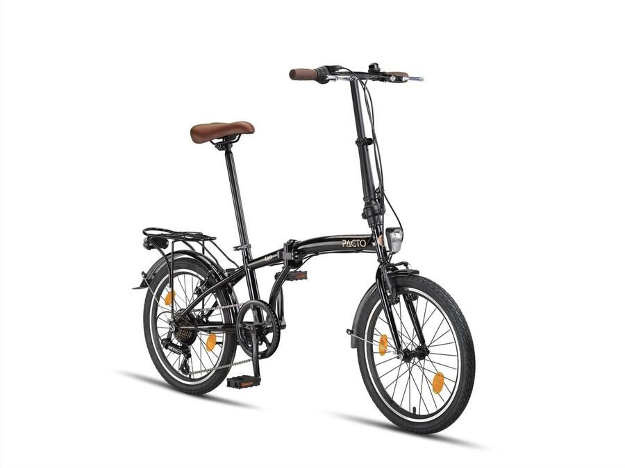 PACTO Ten Vouwfiets Zwart Shi o 6v 20 inch Plooifiets Folding Bike