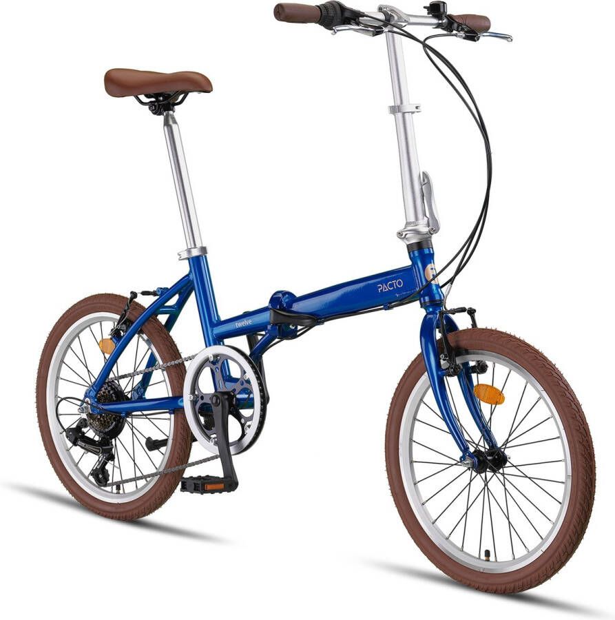 PACTO TWELVE FOLDING BIKE BLUE 6v VOUWFIETS PLOOIFIETS RETRO DESIGN FIETS ALUMINIUM 20 inch