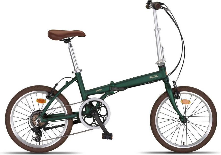 PACTO TWELVE FOLDING BIKE GREEN 6v VOUWFIETS PLOOIFIETS RETRO DESIGN FIETS ALUMINIUM 20 inch