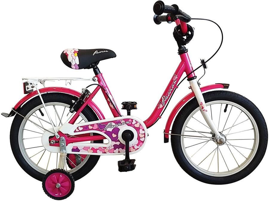 Passion Meisjes fiets Fuchsia 16 inch handrem