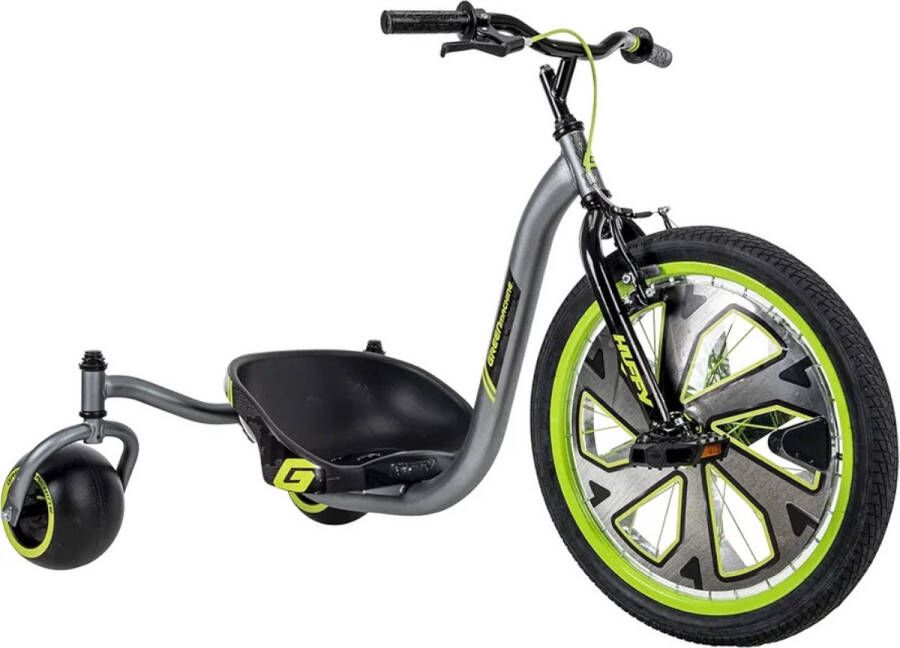 PEAM Green Machine Drift Trike Actierijke Driewieler Voor Stunts Driften En Spins In Groen Grijs En Zwart