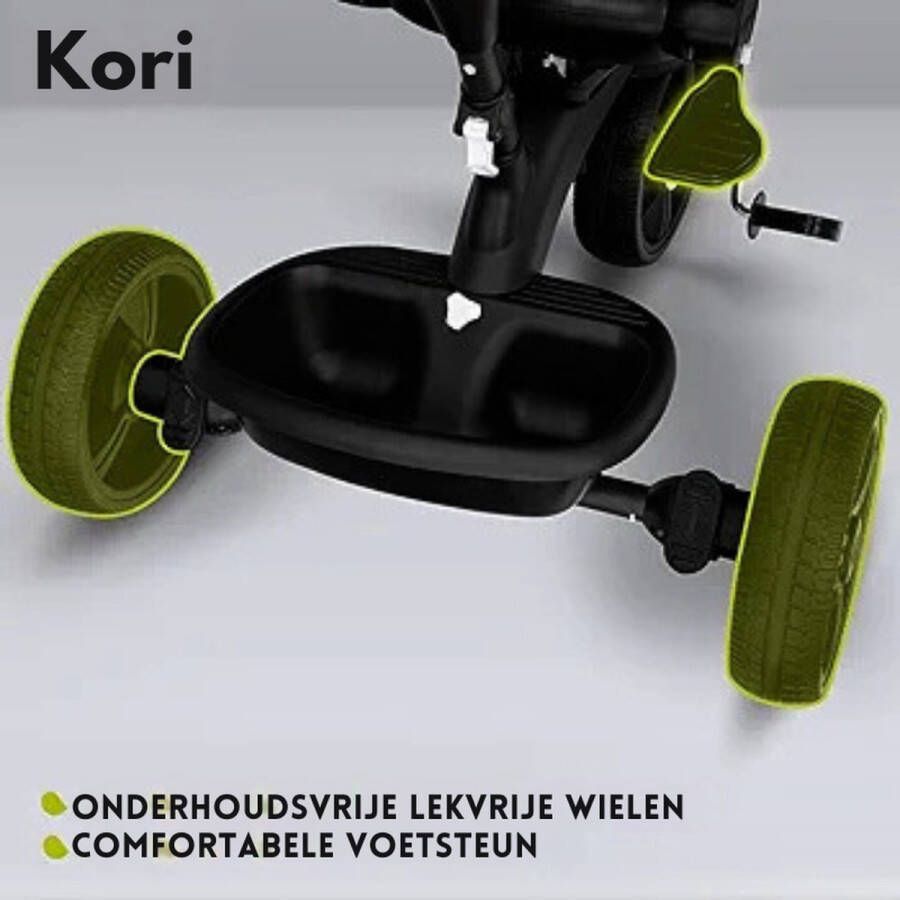 PEAM LO-KORI STONE Kori Fiets 2 in 1 Driewieler En Loopfiets Voor Kinderen Van 1 5-5 Jaar (Tot 25 kg) 3-Punts Gordels Met Mouwen Rim Dekking 2 Speelgoed den Luifel En Voetsteun