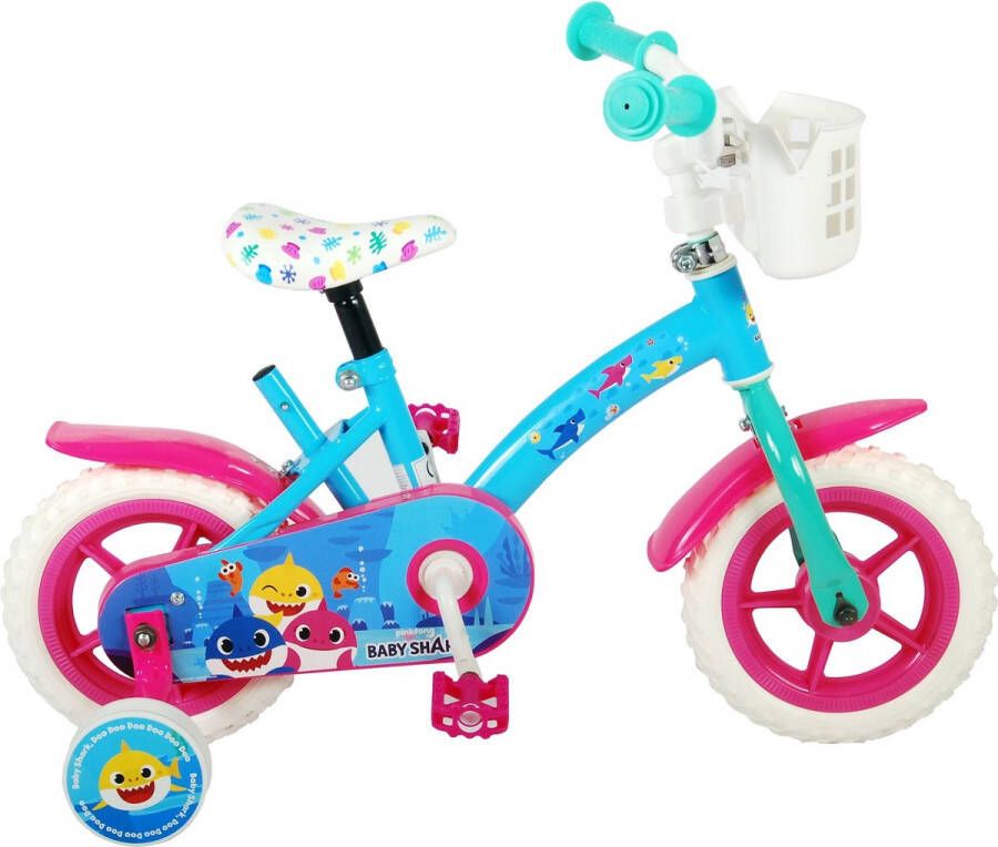 Pinkfong Baby Shark Kinderfiets Unisex 10 inch Roze Blauw Doortrapper