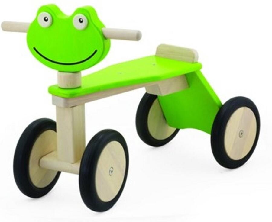 Pintoy Houten Loopfiets Kikker Met 4 Wielen Groen