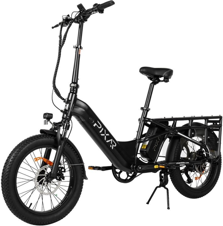 Pixar Plus7 Elektrische Fiets 250 W Motor Dubbele 48V10 4Ah Accu- 20*3″ Dikke Banden 90 km Maximaal Bereik Shi o 7-versnellingen Zwart