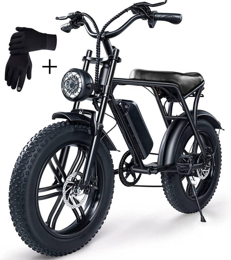 Podec Fatbike Elektrische Fiets Fatbike Electrisch E Bike Scooter Heren Dames 15 Ah Accu 250W Zwart