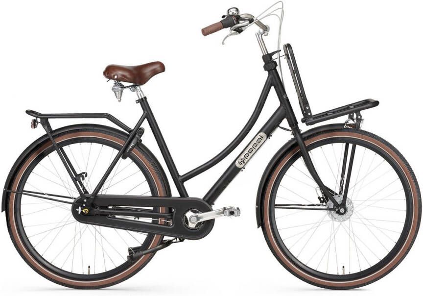 Popal Daily Dutch Prestige N7 VB Transportfiets Stadsfiets Aluminium Frame Dames 57 centimeter Mat Zwart