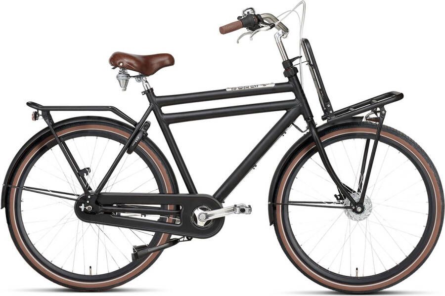 Popal Cargo Aluminium N7 Transportfiets Stadsfiets Aluminium Frame Heren 57 centimeter Mat Zwart