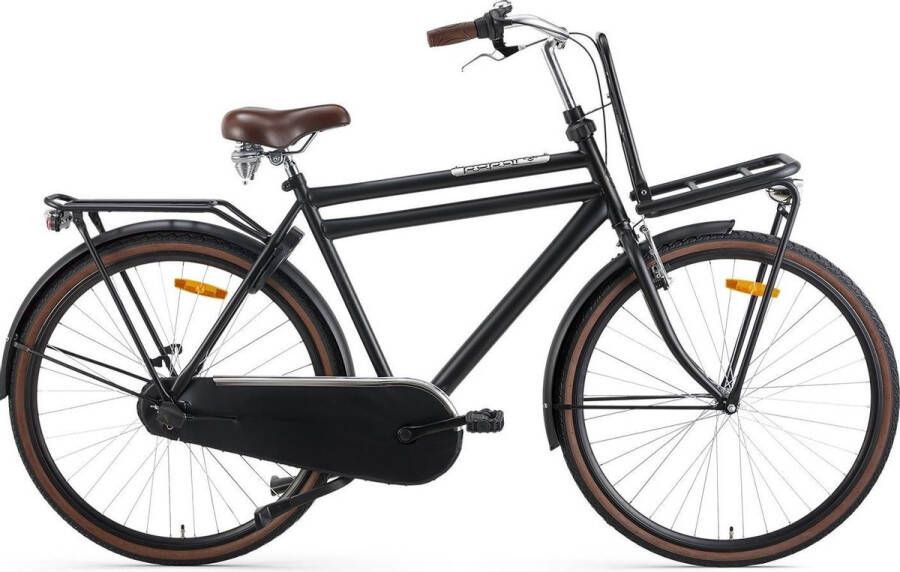 Popal Daily Dutch Basic+ Transportfiets 28 Inch Fiets voor Heren 50 cm 3 Versnellingen Terugtraprem Matzwart