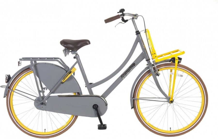 Popal Daily Dutch Basic Season 26 inch Meisjesfiets Transport Grijs Geel