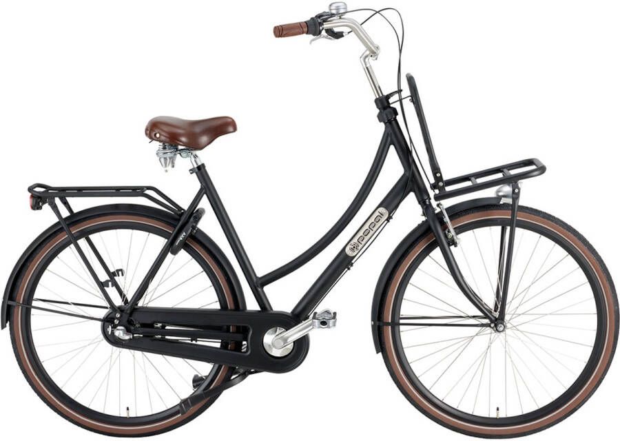 Popal Daily Dutch Prestige N7 VB Transportfiets Stadsfiets Aluminium Frame Dames 57 centimeter Mat Zwart