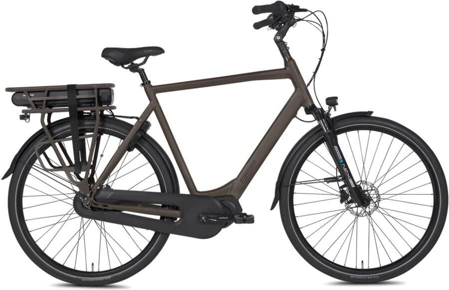 Popal Boozz Men Elektrische fiets Heren fiets E- bike L 61 cm Dark Oak Bruin