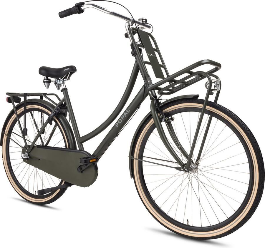 Popal Daily Dutch Basic+ N3 Transportfiets Stadsfiets Dames 47 centimeter Army Green