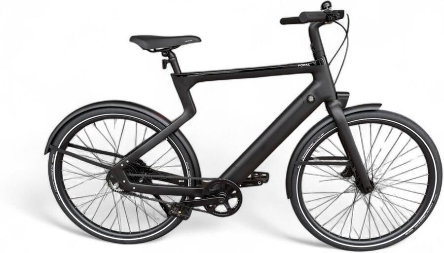 Popal Era 2025 Elektrische Stadsfiets Mat Zwart 28 inch Belt Drive Accu 504Wh (36V 14Ah) 250W (40Nm) Bafang Achterwielmotor Hydraulische Rem