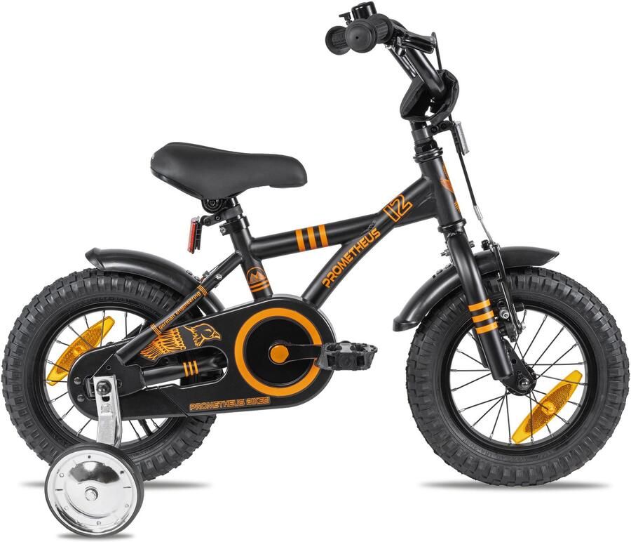 PROMETHEUS BICYCLES Kinderfiets 12 inch vanaf 3 jaar terugtraprem + zijwielen – HAWK