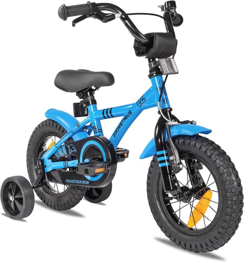 PROMETHEUS BICYCLES Kinderfiets 12 inch vanaf 3 jaar terugtraprem + zijwielen – HAWK
