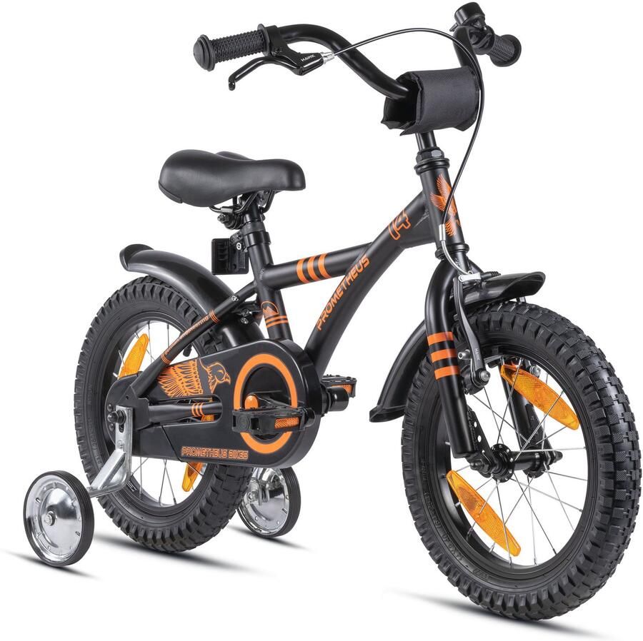 PROMETHEUS BICYCLES Kinderfiets 14 inch vanaf 3 jaar terugtraprem + zijwielen – HAWK