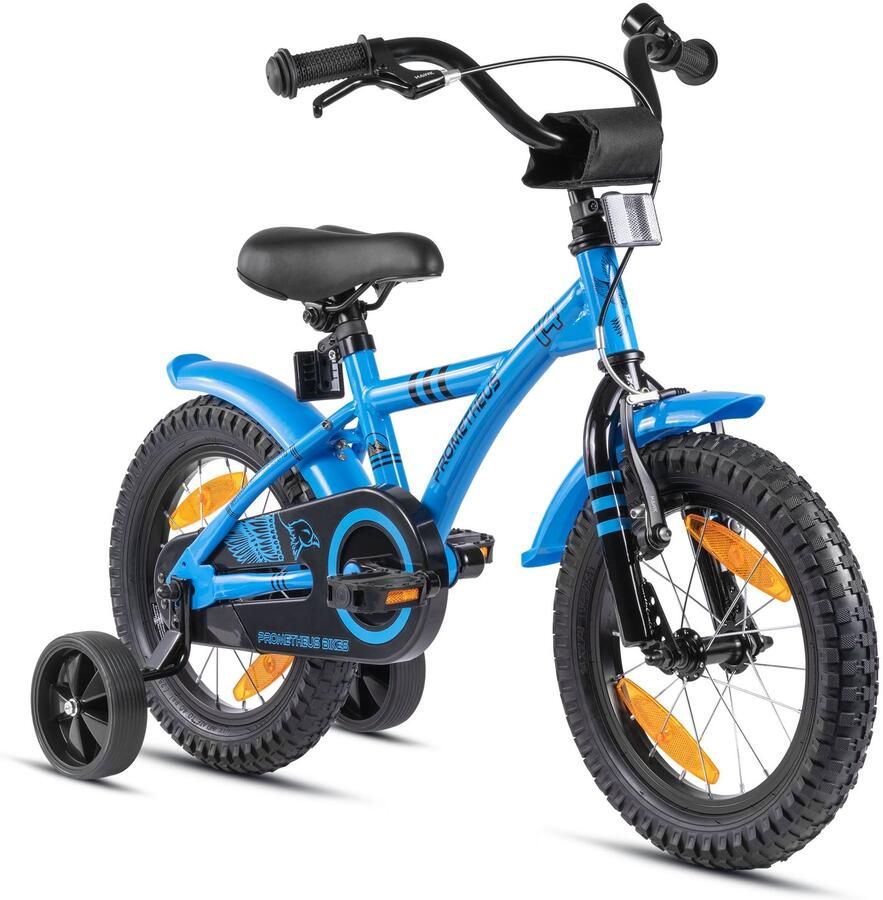 PROMETHEUS BICYCLES Kinderfiets 14 inch vanaf 3 jaar terugtraprem + zijwielen – HAWK