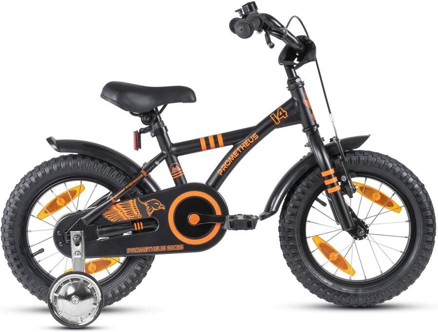 PROMETHEUS BICYCLES Kinderfiets 14 inch vanaf 3 jaar terugtraprem + zijwielen – HAWK