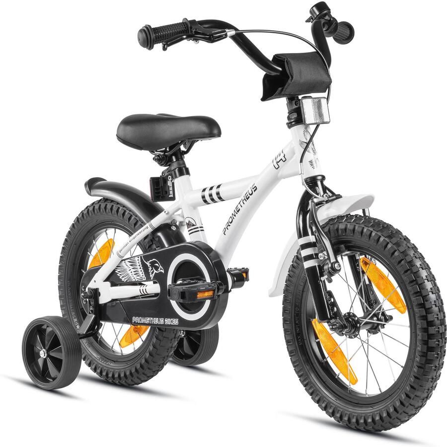 PROMETHEUS BICYCLES Kinderfiets 14 inch vanaf 3 jaar terugtraprem + zijwielen – HAWK