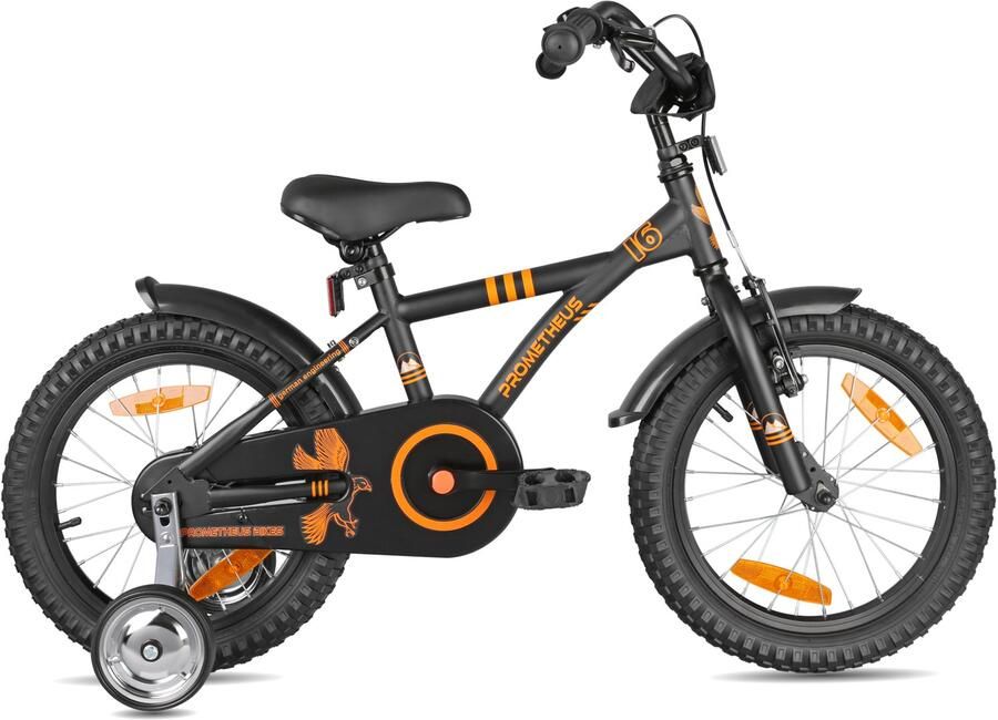 PROMETHEUS BICYCLES Kinderfiets 16 inch vanaf 4 jaar terugtraprem + zijwielen – HAWK