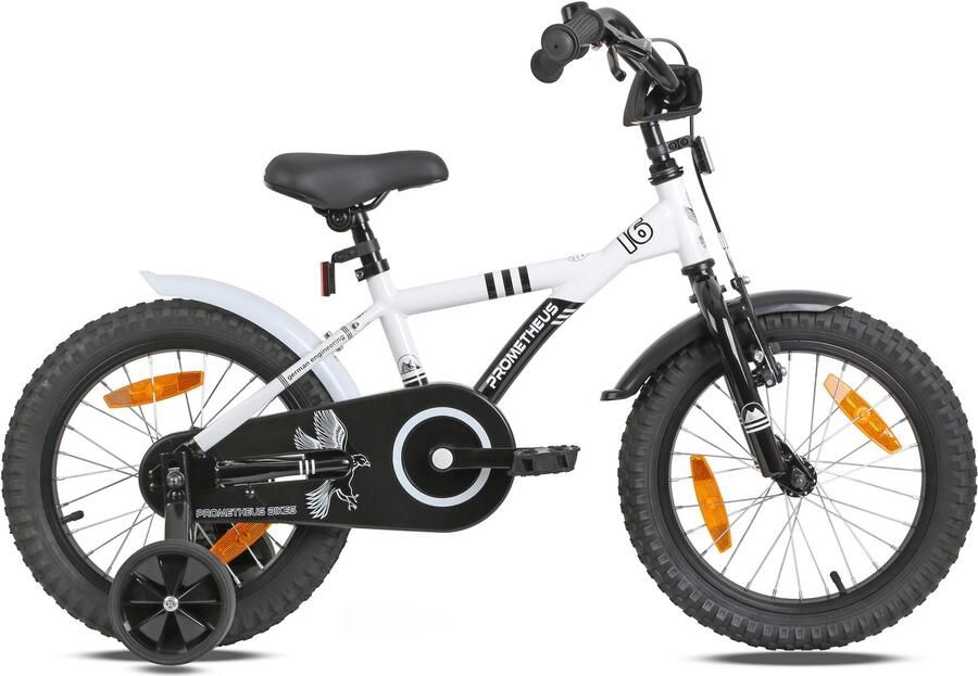 PROMETHEUS BICYCLES Kinderfiets 16 inch vanaf 4 jaar terugtraprem + zijwielen – HAWK