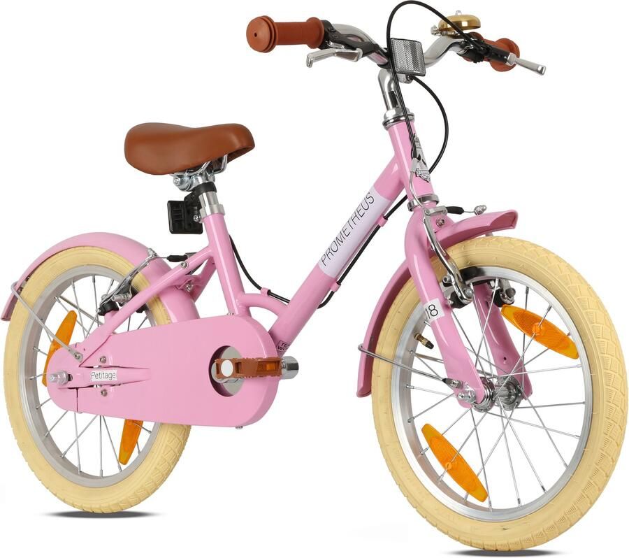 PROMETHEUS BICYCLES Kinderfiets 18 inch retro vanaf 5 jaar lage instap PETITAGE